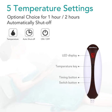 Maxkare Large Heating Pad 120W for Neck, Back & Shoulder, 24"x33" Heat Wrap with Fast-Heating & 5 Heat Settings, 2 Hours Auto Shut Off Machine Washable - Imported from UK